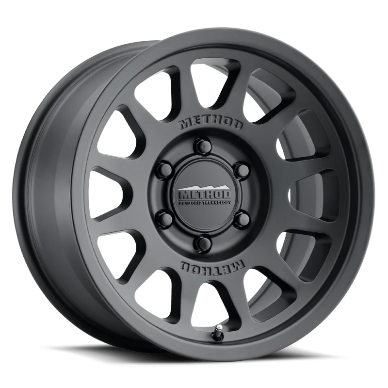 Method MR703 17x8.5 +25mm Offset 6x135 87mm CB Matte Black Wheel - Side View