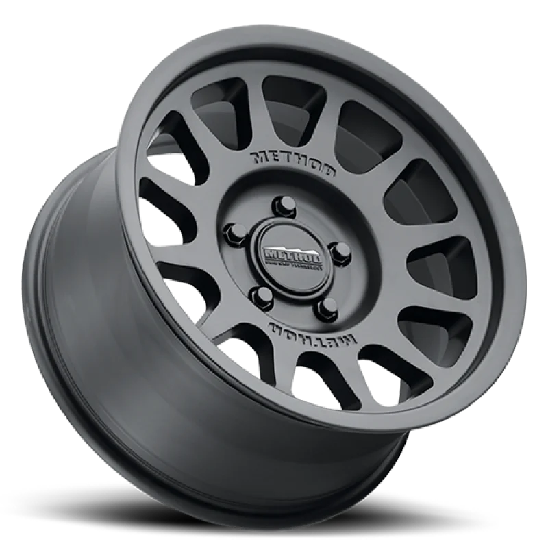 Method MR703 Bead Grip, 16x6 +68mm Offset 5x130 78.1mm CB Matte Black - Side View