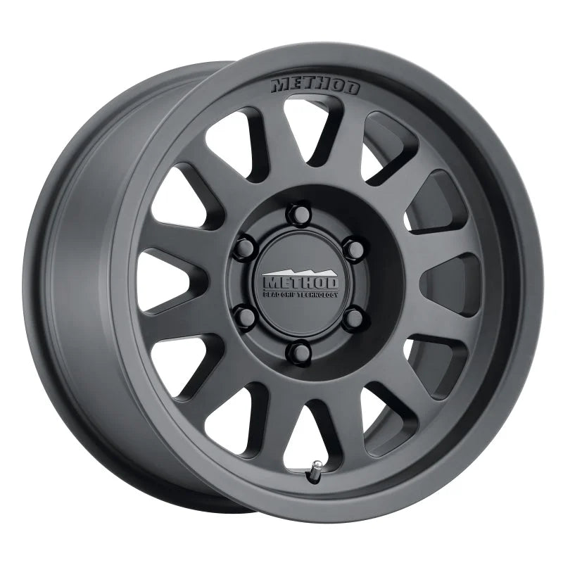 Method MR704 17x8.5 0mm Offset 6x5.5 106.25mm CB Matte Black Wheel - Side View
