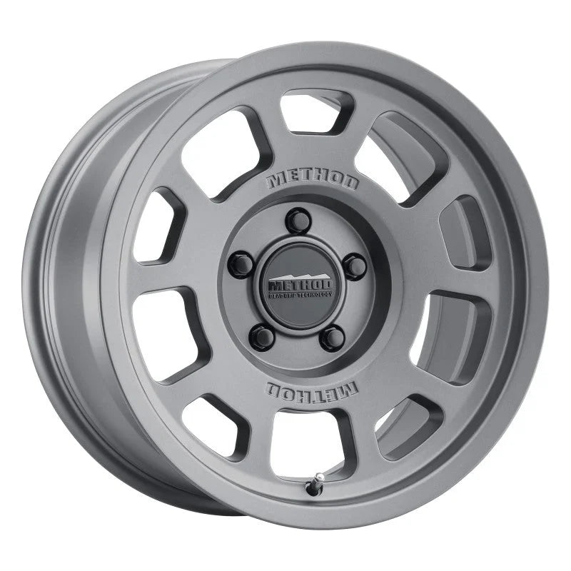 Method MR705 17x8.5 0mm Offset 5x5 71.5mm CB Titanium Wheel - Side View
