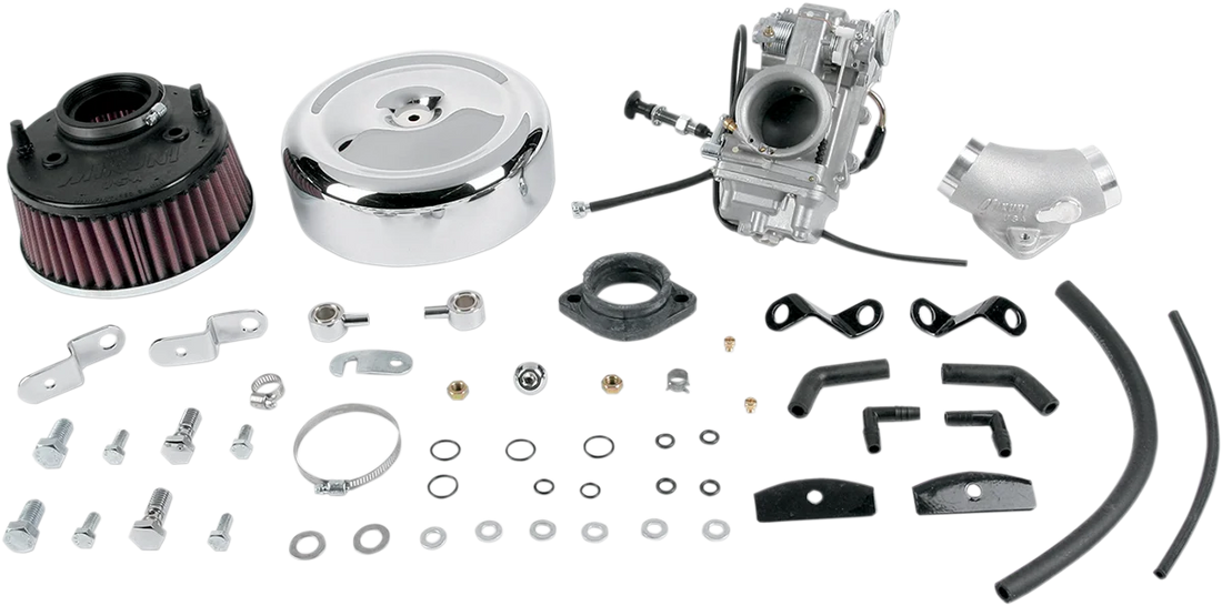 Mikuni Smoothbore Carburetor Total Kit - HSR42 fits Harley-Davidson Evolution Big Twin - Side View
