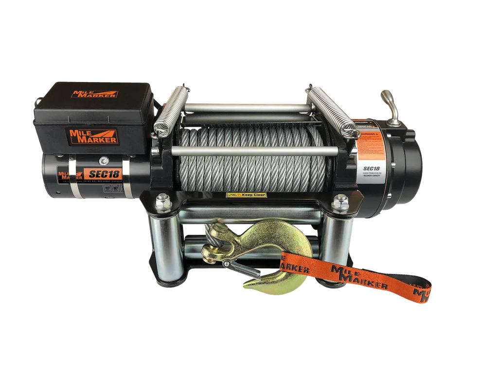 Mile Marker 18K SEC18 (ES) HEAVY DUTY ELECTRIC RECOVERY WINCH WITH STEEL CABLE 77-50280W - Main Product View