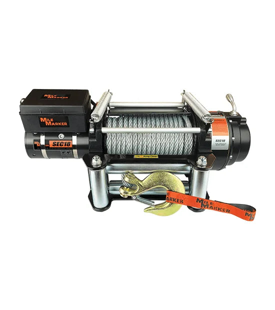 Mile Marker 18K SEC18 (ES) HEAVY DUTY ELECTRIC RECOVERY WINCH WITH STEEL CABLE 77-50280W - Side View