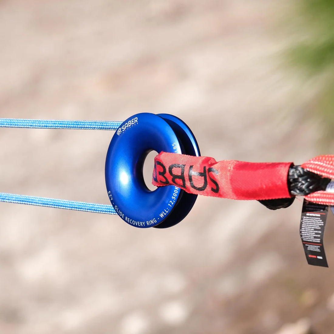 Mile Marker Ezy-Glide 12,500 WLL Recovery Ring & Bag - Blue SBR-12BRR - Side View