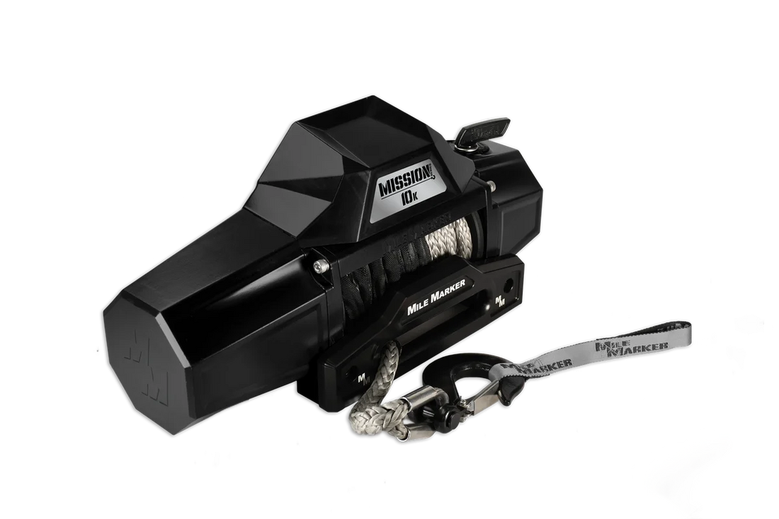 Mile Marker Mission 10K Capacity Winch with Synthetic Rope - Covert Black 78-53246 - Back View