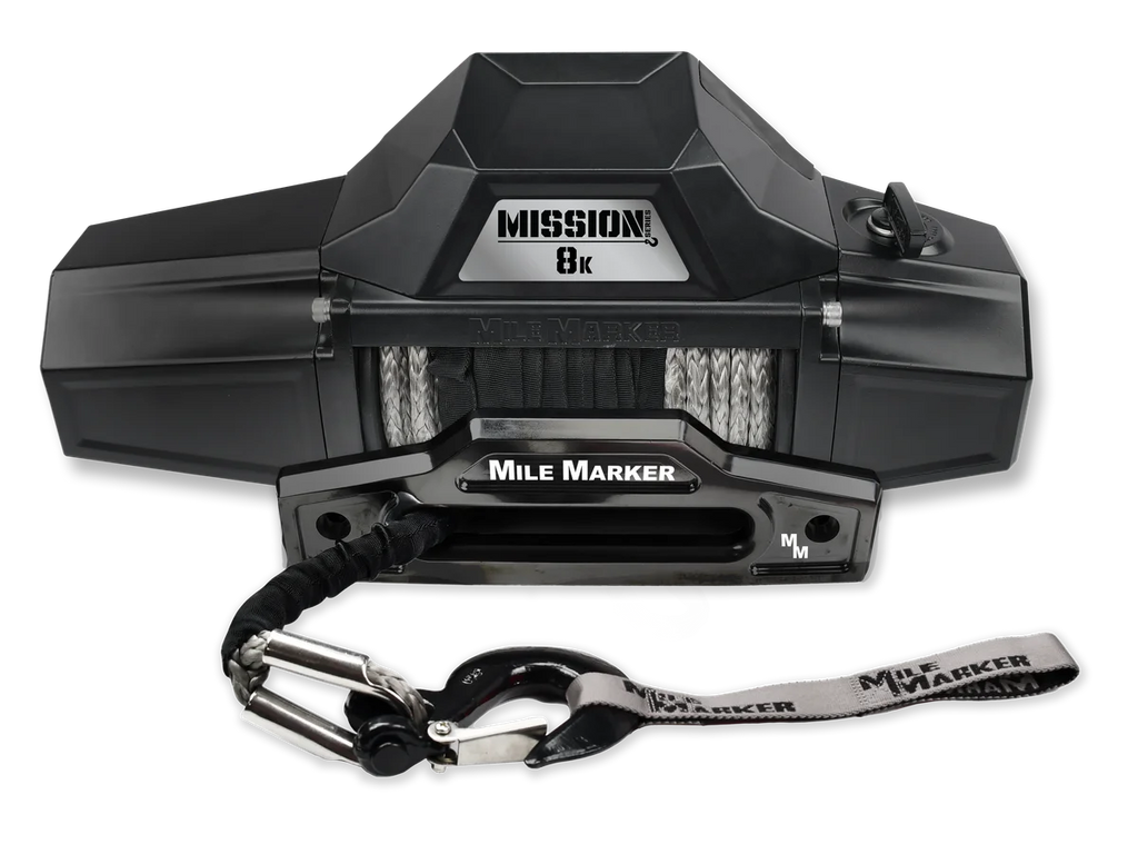 Mile Marker Mission 8K Capacity Winch with Synthetic Rope - Covert Black 78-53141 - Main Product View