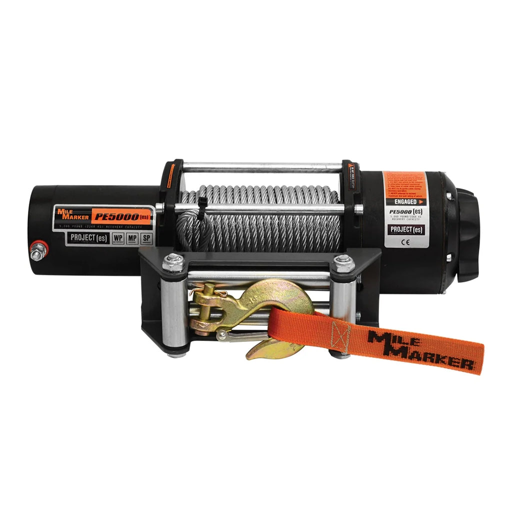 Mile Marker PE5000 WATERPROOF POWERSPORT WINCH WITH STEEL CABLE 77-50120W - Main Product View