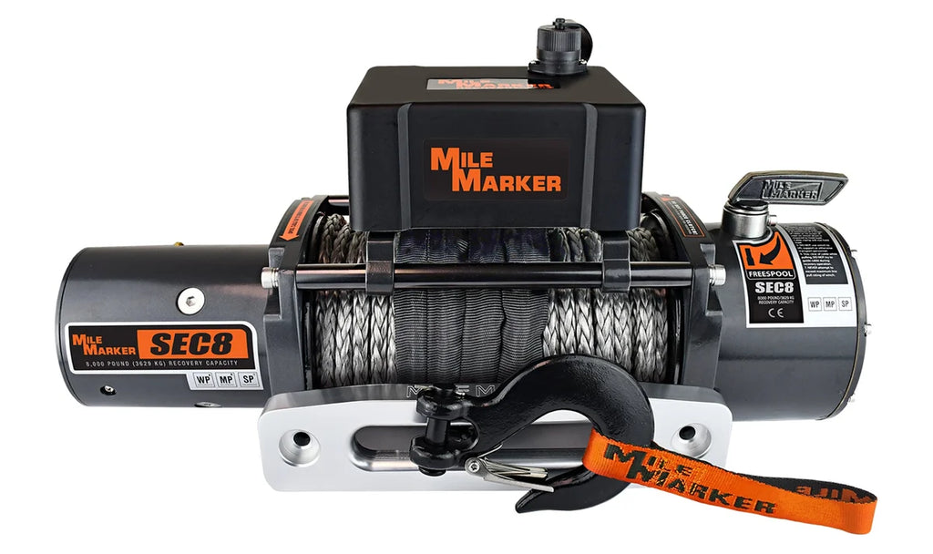 Mile Marker SEC8 Truck/SUV/Jeep Winch 8,000 lb. Capacity with Synthetic Rope 77-53141W - Main Product View