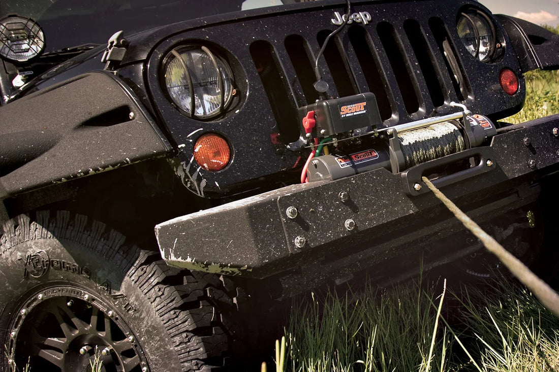 Mile Marker SEC8 Truck/SUV/Jeep Winch 8,000 lb. Capacity with Synthetic Rope 77-53141W - Side View