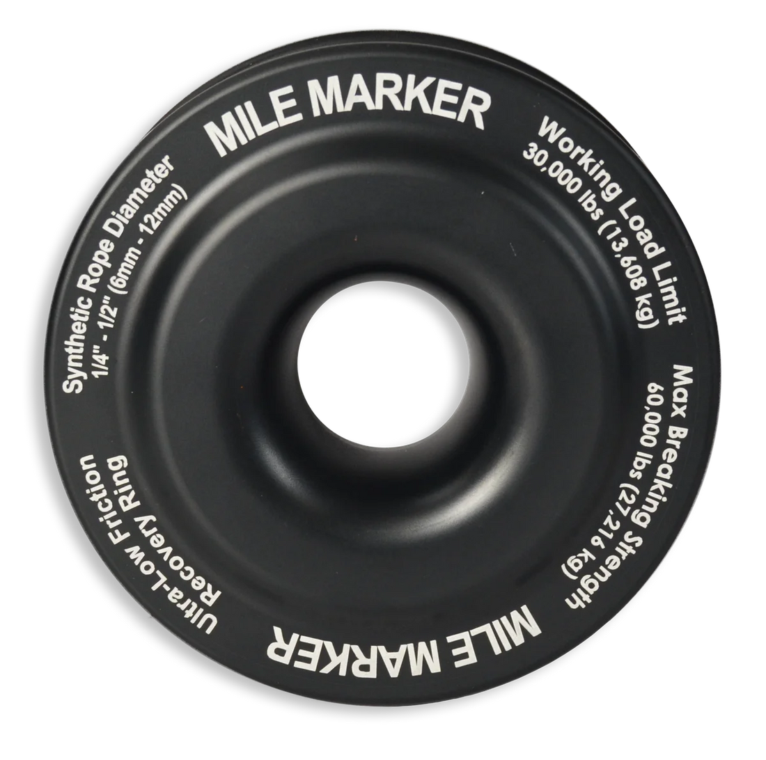 Mile Marker Ultra-Low Friction Recovery Ring - 30K Work Load - 60K Break - 4.23" - Black 60300-CB - Installation View