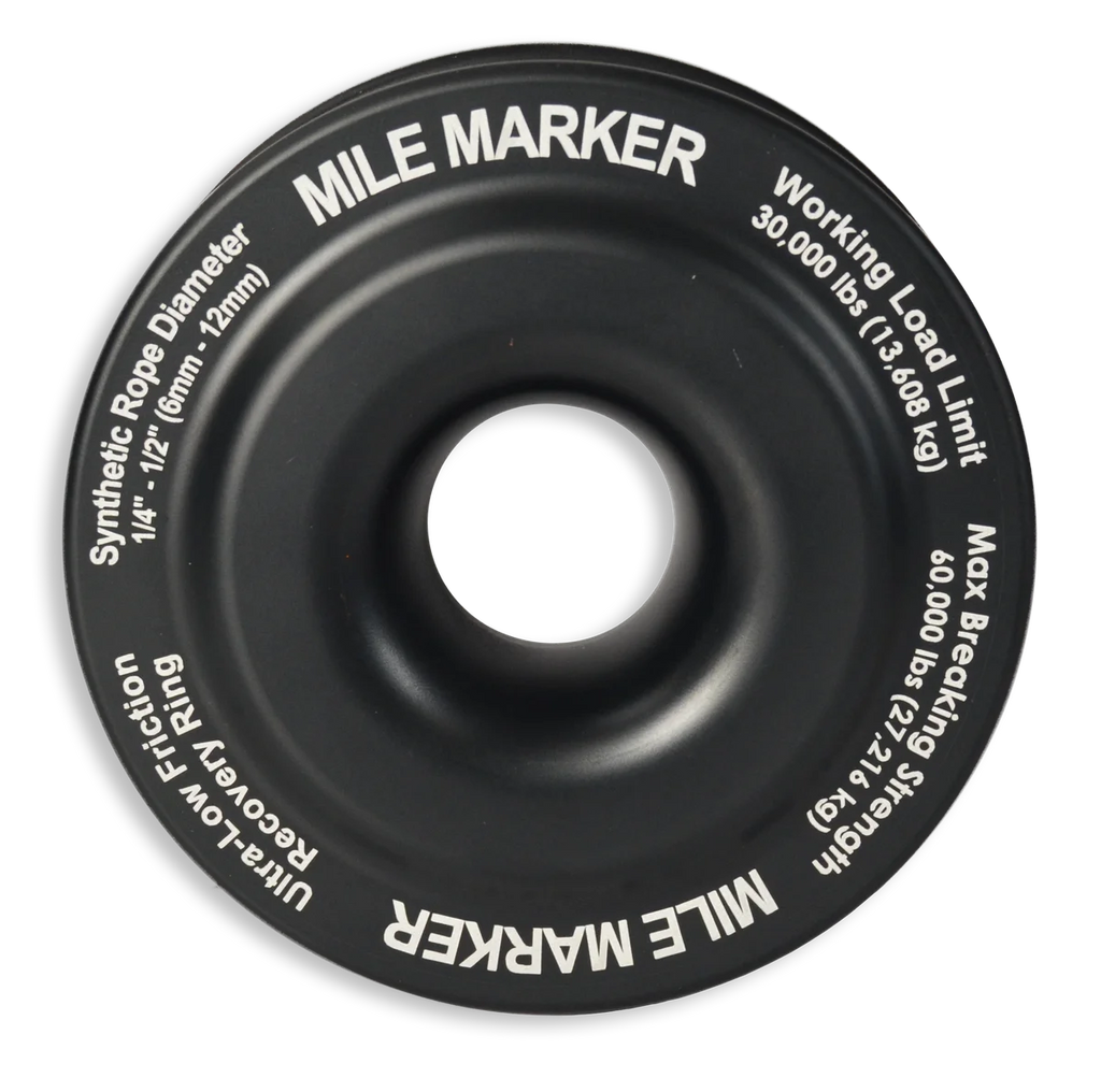 Mile Marker Ultra-Low Friction Recovery Ring - 30K Work Load - 60K Break - 4.23" - Black 60300-CB - Installation View