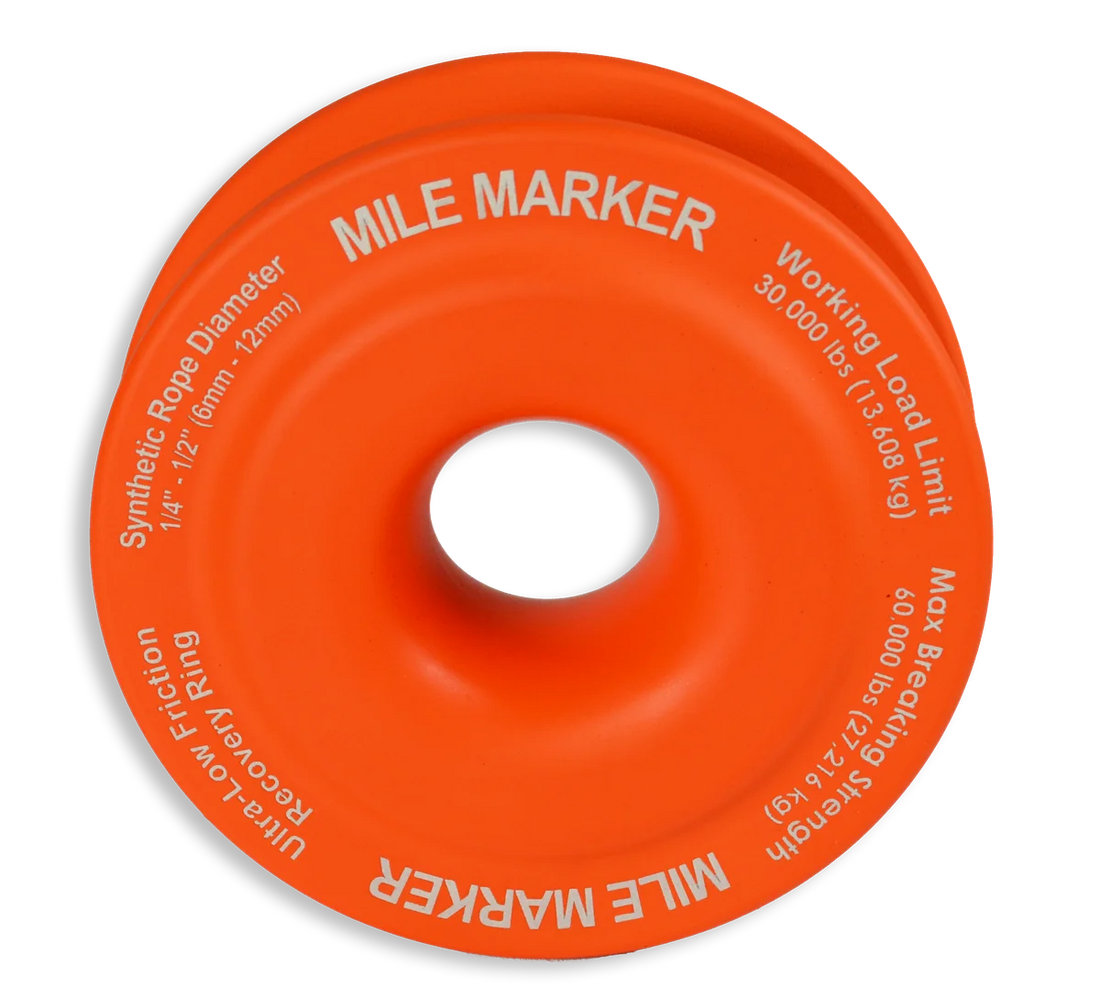 Mile Marker Ultra-Low Friction Recovery Ring - 30K Work Load - 60K Break - 4.23" - Orange 60300-TO - Back View