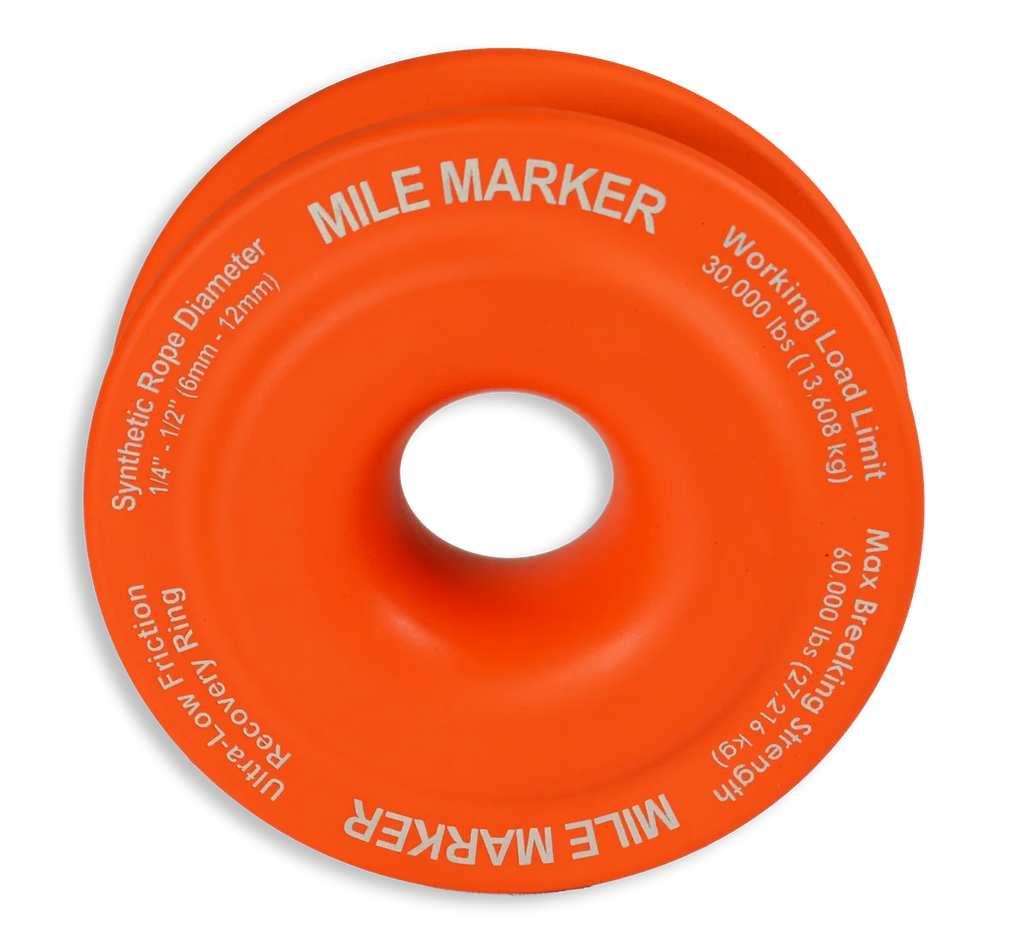 Mile Marker Ultra-Low Friction Recovery Ring - 30K Work Load - 60K Break - 4.23" - Orange 60300-TO - Back View