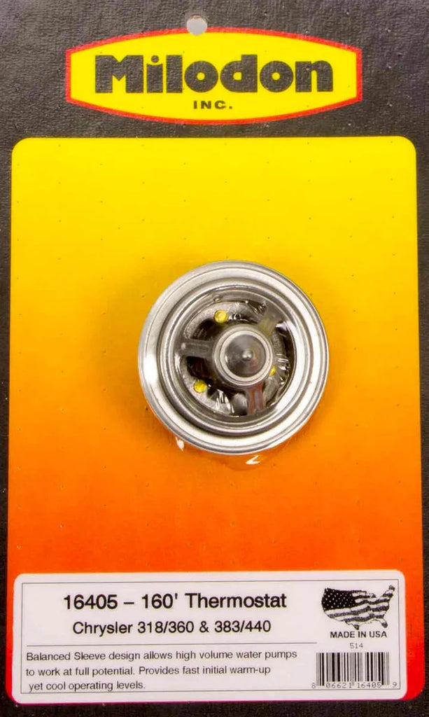 Milodon 160 Degree Thermostat - Mopar 16405