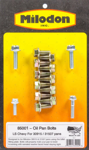 Milodon Oil Pan Bolt Kit - GM LS Series 85001