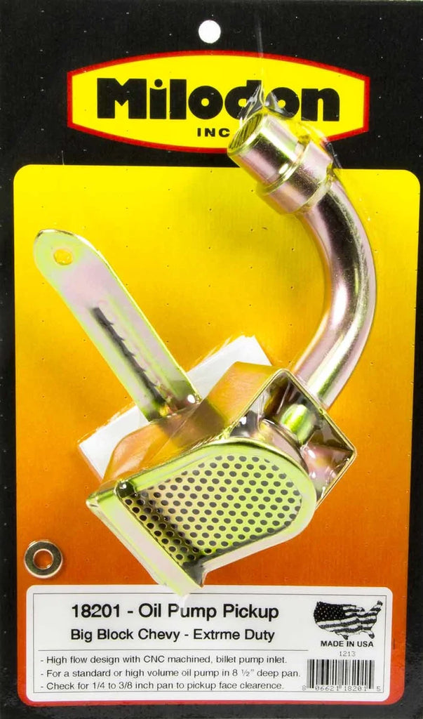 Milodon Oil Pump Pick-Up - SBC / BBC Extreme Duty 18201