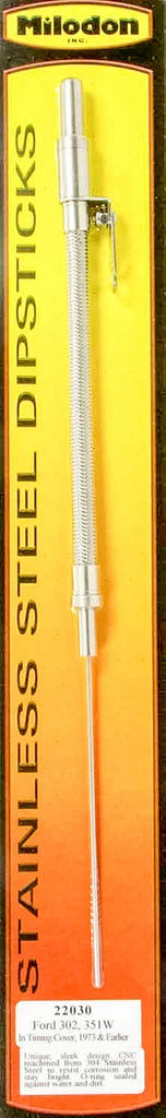 Milodon SBF S/S Engine Dipstick - Into Timing Cover 22030