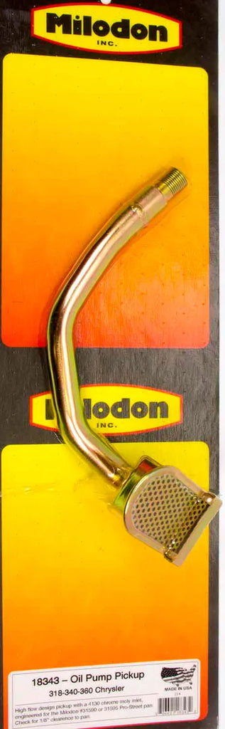 Milodon SBM Oil Pump Pick-Up Road Race Design 18343