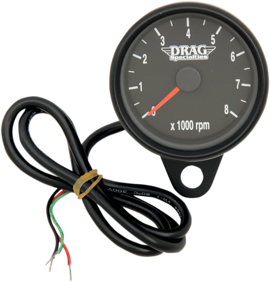 Mini Electronic Tachometer - Black - Backlit LED Black Face - 2.4" DragSpecialties 21-6894BDS - Main Product View