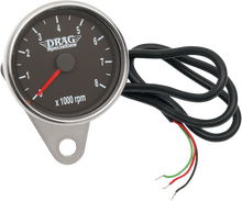 Load image into Gallery viewer, Mini Electronic Tachometer - Polished - Backlit LED Black Face - 2.4" DragSpecialties 21-6894DS - Main Product View