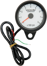 Load image into Gallery viewer, Mini Electronic Tachometer - White - Backlit LED Black Face - 2.4" DragSpecialties 21-6849BDSW - Main Product View