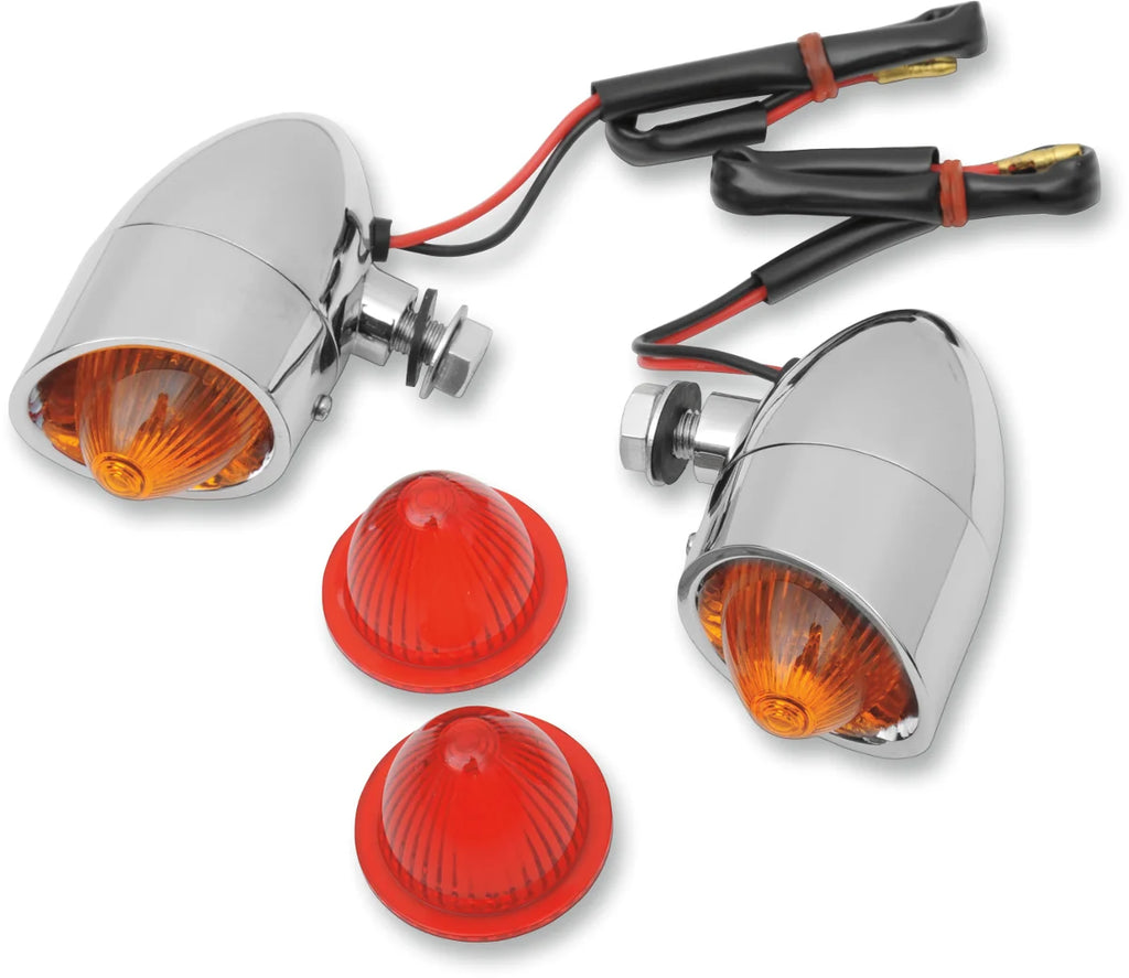 Mini Retro-Style Marker Light Kit - Amber/Red DragSpecialties 20-6053SBA/RH - Main Product View