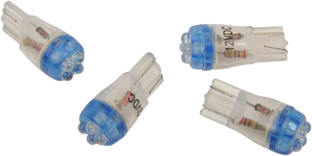 Mini Wedge LED Bulbs - Blue DragSpecialties T10-4LEDL-HC - Main Product View