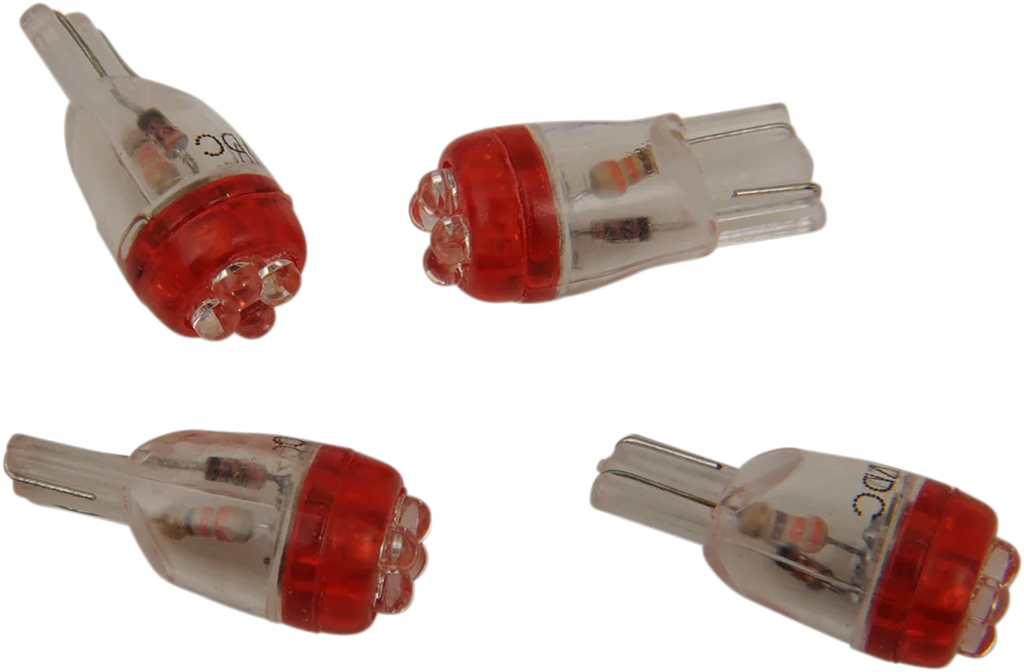 Mini Wedge LED Bulbs - Red DragSpecialties T10-4LEDR-HC - Main Product View