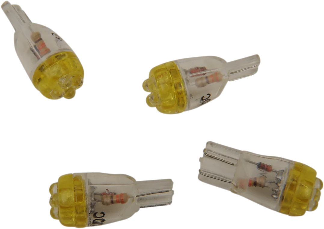 Mini Wedge LED Bulbs - White DragSpecialties T10-4LEDW-HC - Back View