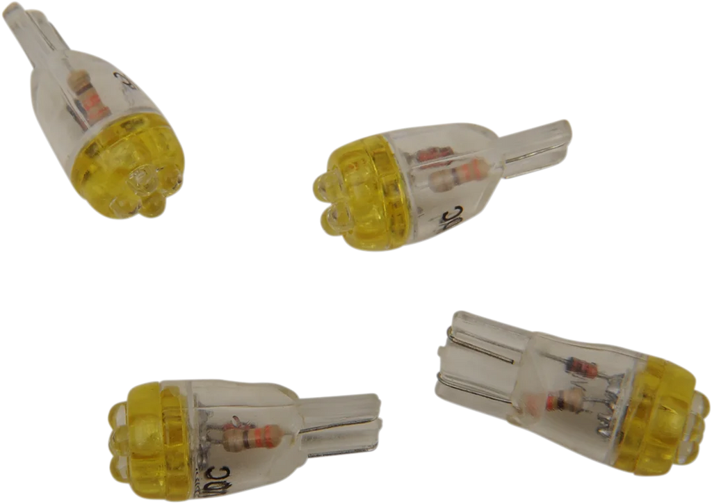 Mini Wedge LED Bulbs - White DragSpecialties T10-4LEDW-HC - Back View