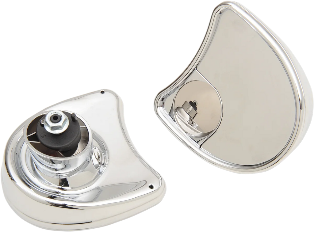 Mirror - Side View w/Blind Spot - Half-Moon - Chrome DragSpecialties 77303 - Detail View