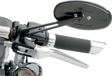 Load image into Gallery viewer, Mirror - Stealth II - Side View - Oval - Black DragSpecialties 06400286SC-3N - Back View