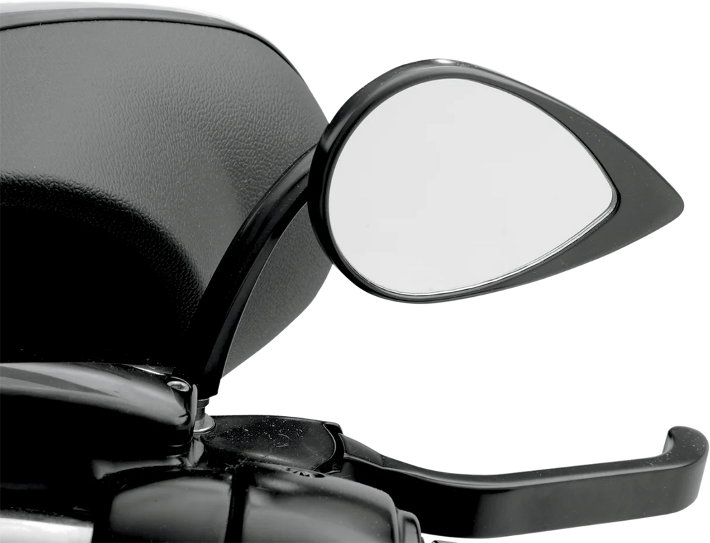 Mirror - Tear Drop - Black - Short Stem DragSpecialties 0640-0690 - Back View