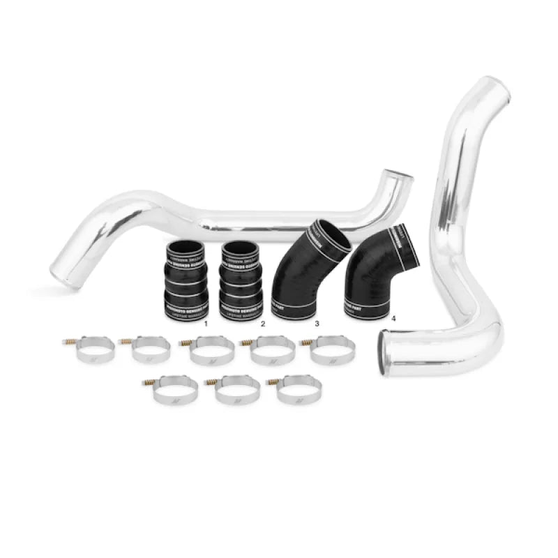 Mishimoto 02-04.5 Chevrolet 6.6L Duramax Intercooler Kit w/ Pipes (Silver) - Back View