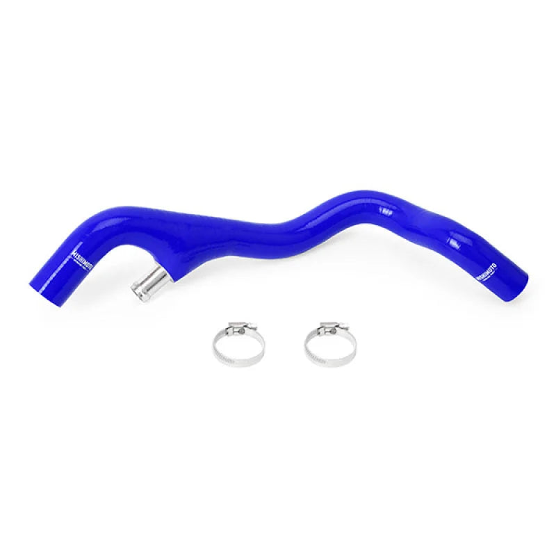 Mishimoto 05-07 Ford F-250/F-350 6.0L Powerstroke Lower Overflow Blue Silicone Hose Kit - Side View