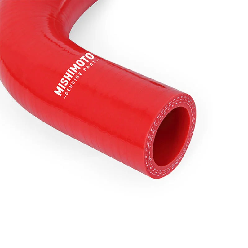 Mishimoto 05-07 Ford F-250/F-350 6.0L Powerstroke Lower Overflow Red Silicone Hose Kit - Detail View