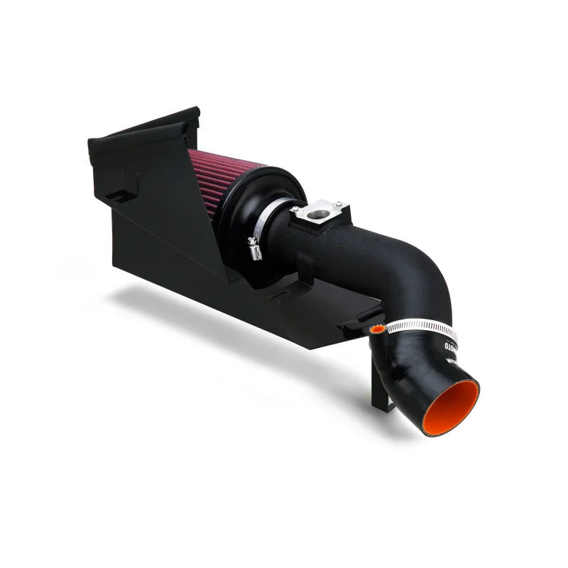 Mishimoto 06-11 Honda Civic Si Performance Air Intake w/ Heat Shield - Wrinkle Black - Back View