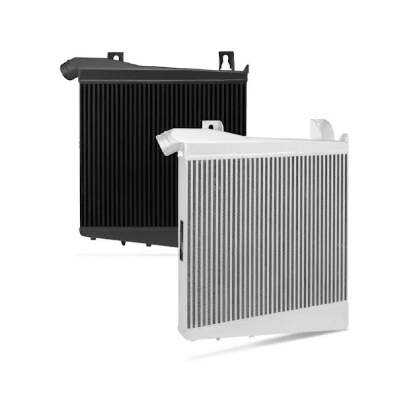 Mishimoto 08-10 Ford F-250/F-350/F-450/F-550 Super Duty 6.4L Powerstroke Intercooler Kit (Silver) - Installation View