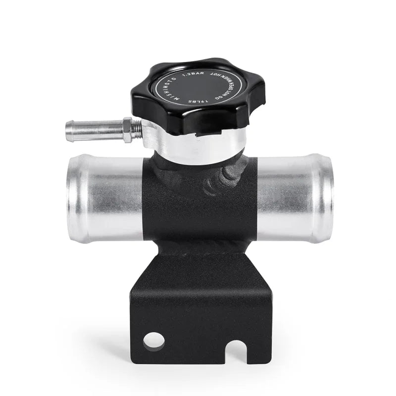 Mishimoto 08-15 Mitsubishi Lancer Evo X Coolant Fill Inlet - Black - Main Product View