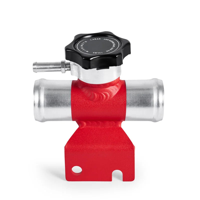 Mishimoto 08-15 Mitsubishi Lancer Evo X Coolant Fill Inlet - Red - Main Product View