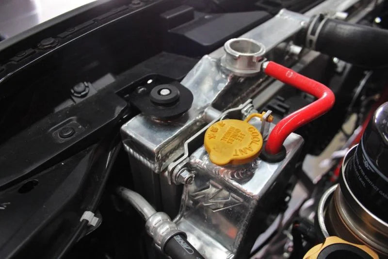 Mishimoto 08+ Subaru WRX/STI Polished Aluminum Coolant Overflow Tank - Back View