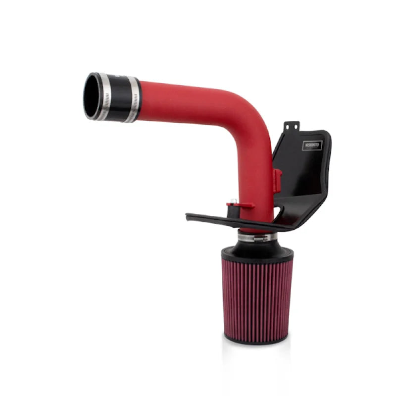 Mishimoto 08+ Subaru WRX/STi Performance Cold Air Intake Kit - Wrinkle Red - Back View