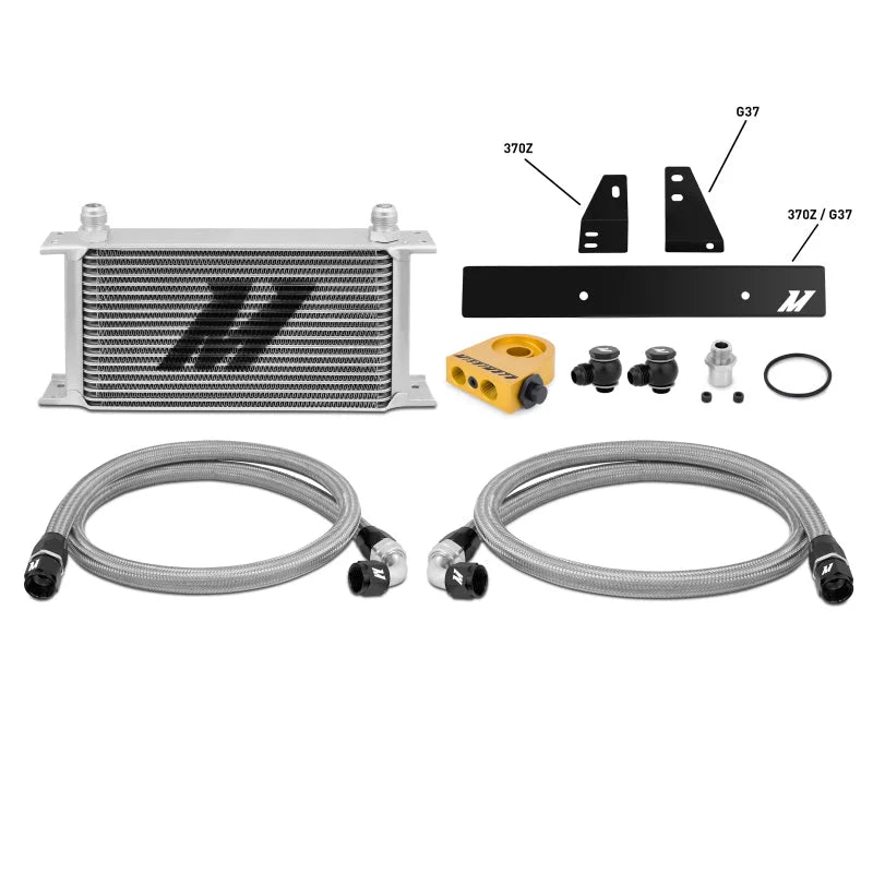 Mishimoto 09-12 Nissan 370Z / 08-12 Infiniti G37 (Coupe Only) Thermostatic Oil Cooler Kit - Side View