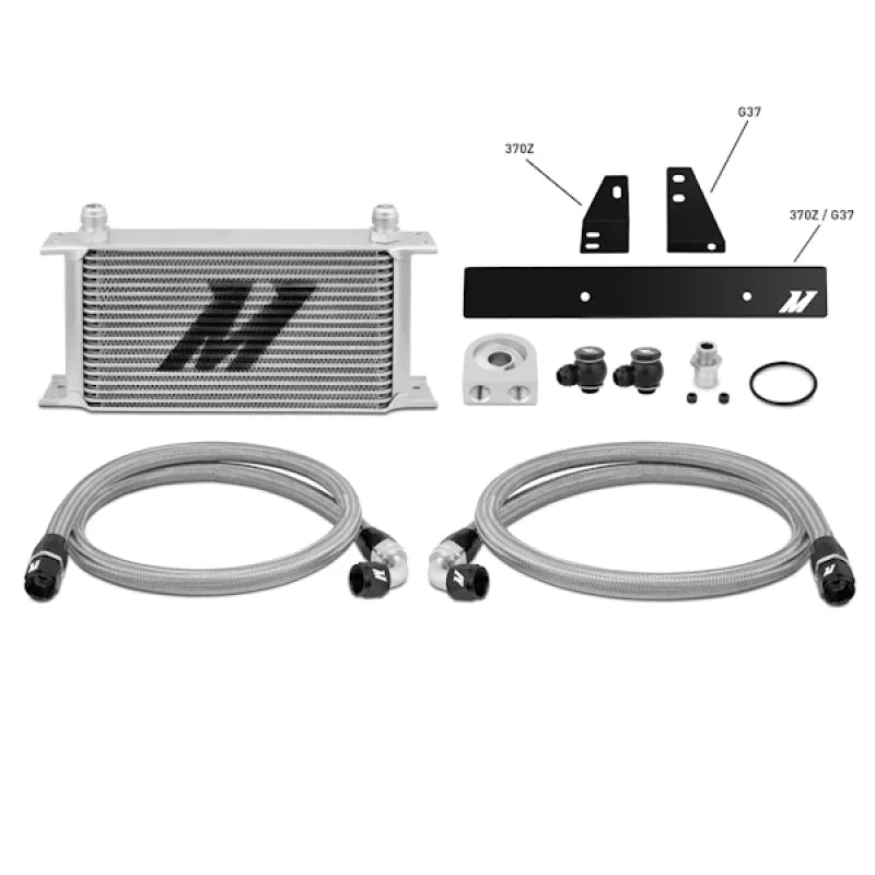 Mishimoto 09+ Nissan 370Z / 08+ Infiniti G37 (Coupe Only) Oil Cooler Kit - Installation View