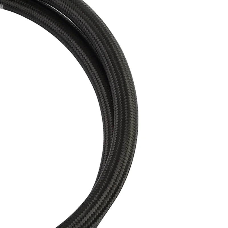 Mishimoto 10Ft Stainless Steel Braided Hose w/ -6AN Fittings - Black - Side View