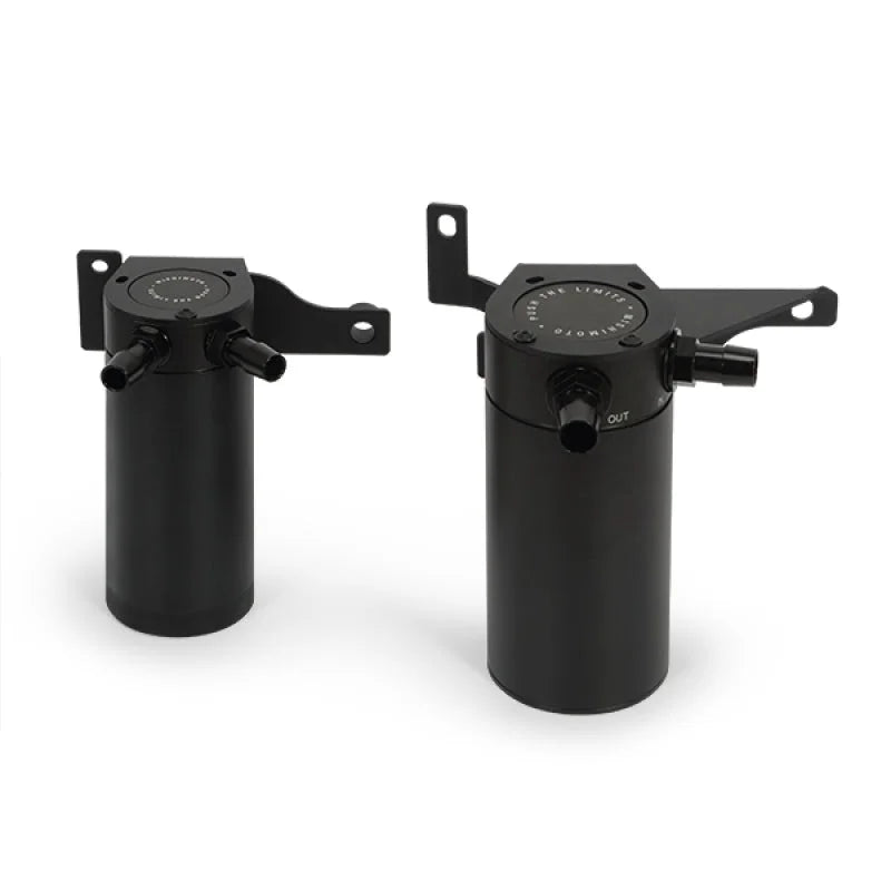 Mishimoto 11-14 Ford F-150 EcoBoost 3.5L Baffled Oil Catch Can Kit - Black - Back View