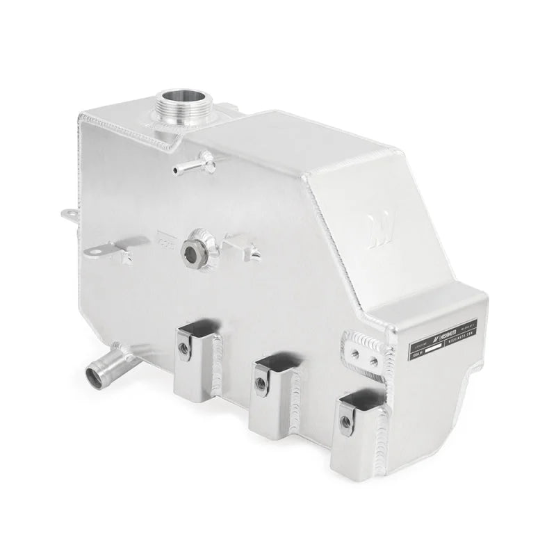 Mishimoto 11-19 Ford 6.7L Powerstroke Aluminum Degas Tank - Natural - Side View