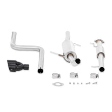 Load image into Gallery viewer, Mishimoto 14-16 Ford Fiesta ST 1.6L 2.5in Stainless Steel Resonated Cat-Back Exhaust w/ Black Tips - Side View
