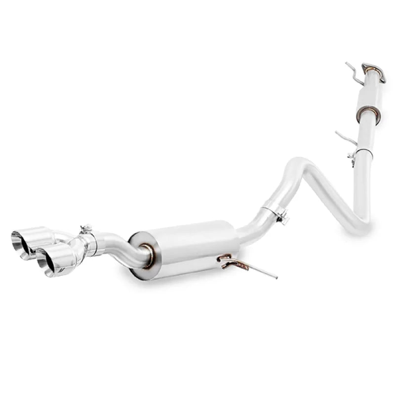 Mishimoto 14-16 Ford Fiesta ST 1.6L 2.5in Stainless Steel Resonated Cat-Back Exhaust w/ Polish Tips - Back View