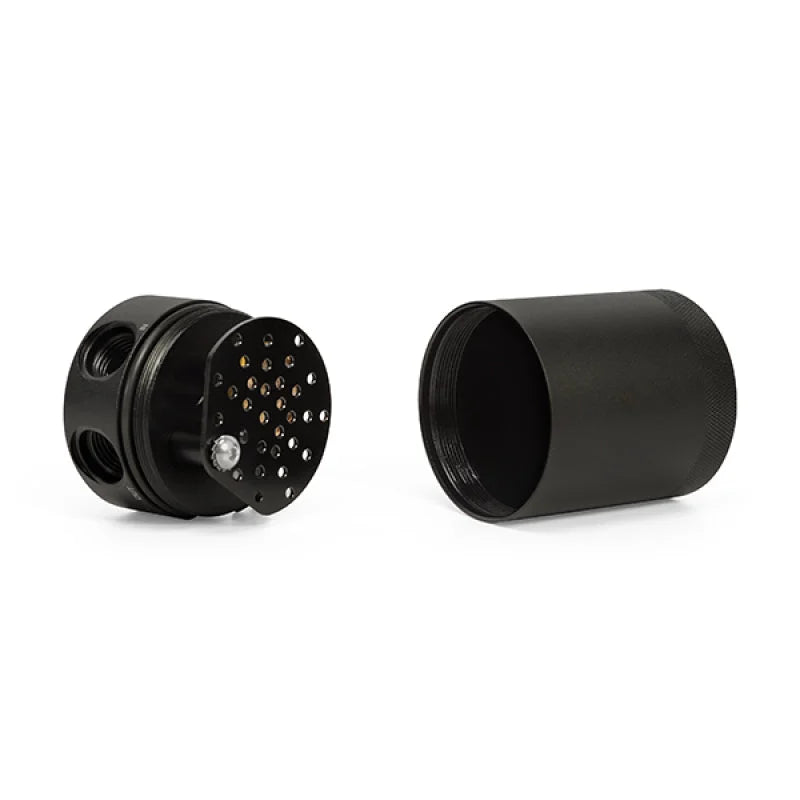 Mishimoto 15-16 Ford F-150 EcoBoost 3.5L Baffled Oil Catch Can Kit - Black - Back View